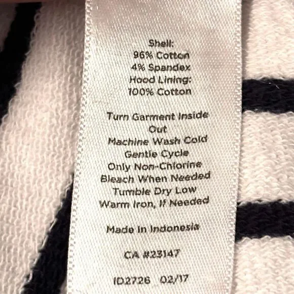 Talbots 3X French Terry red white & blue stripe full zip hoodie pockets cotton & - Picture 10 of 11